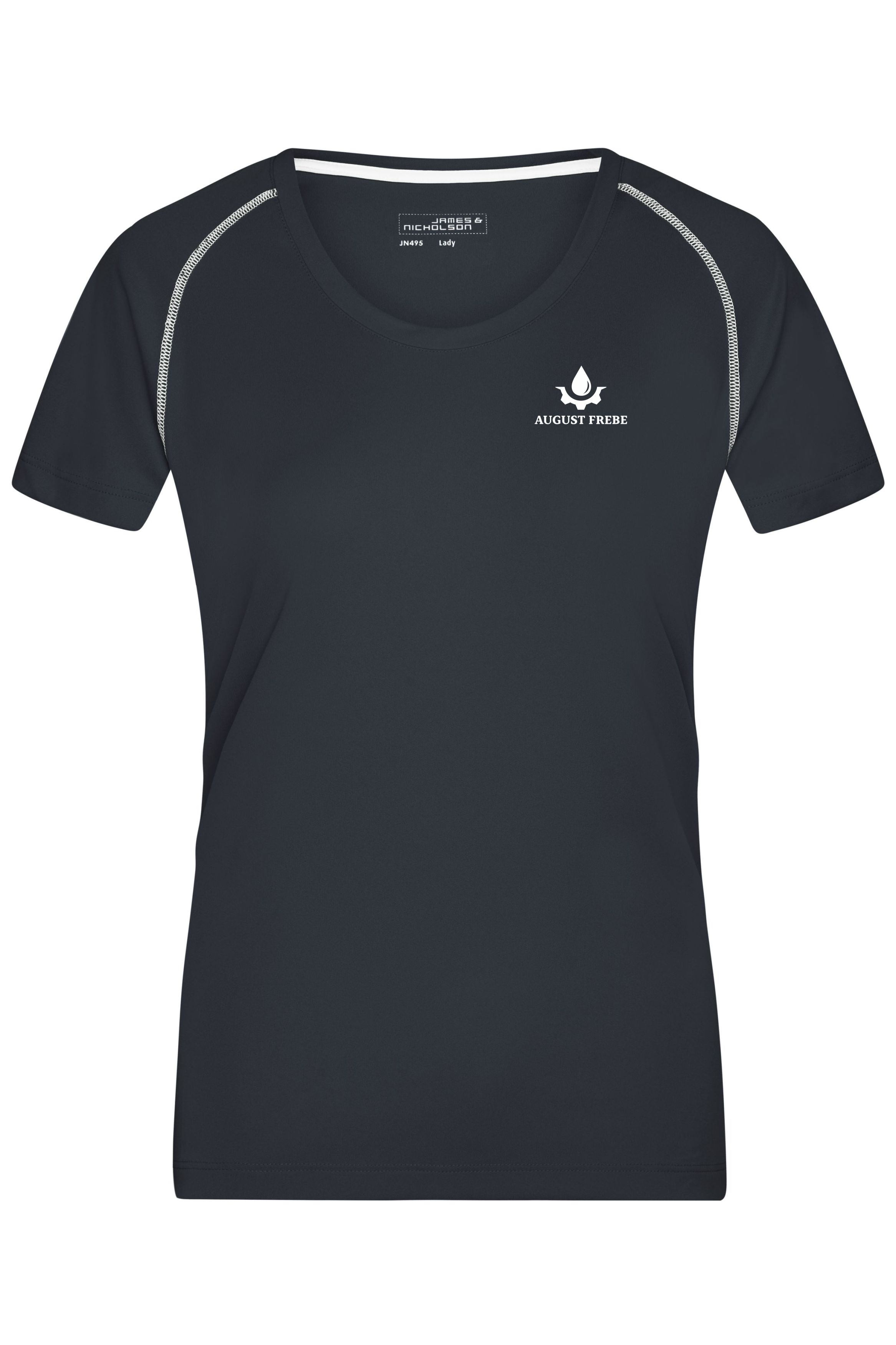 Funktionsshirt / Laufshirt / Sportshirt Damen schwarz mit weiß (AF)